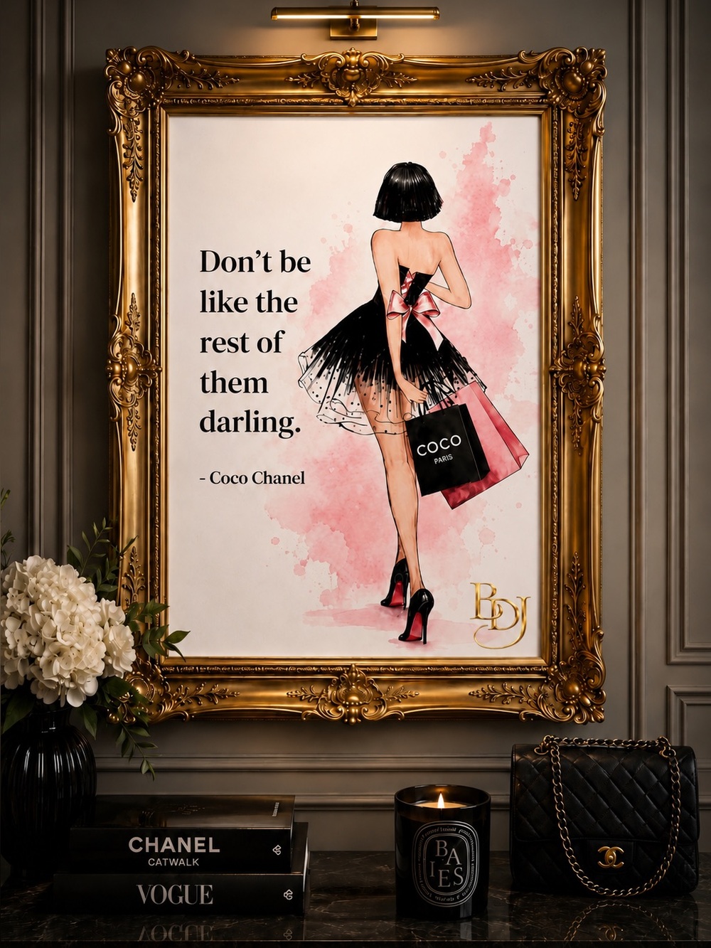 Pick 3 CUSTOM Luxury Fashion Quote Prints | Coco Chanel Wall Art Bundle Set Gift